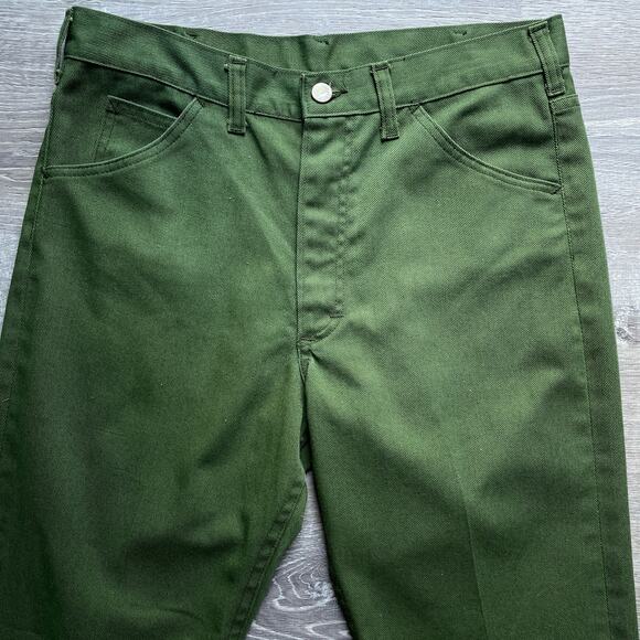 Vintage 70's LEE Riders Green Mens Pants /  30-32" / Retro / Relaxed / Straight - Picture 4 of 8